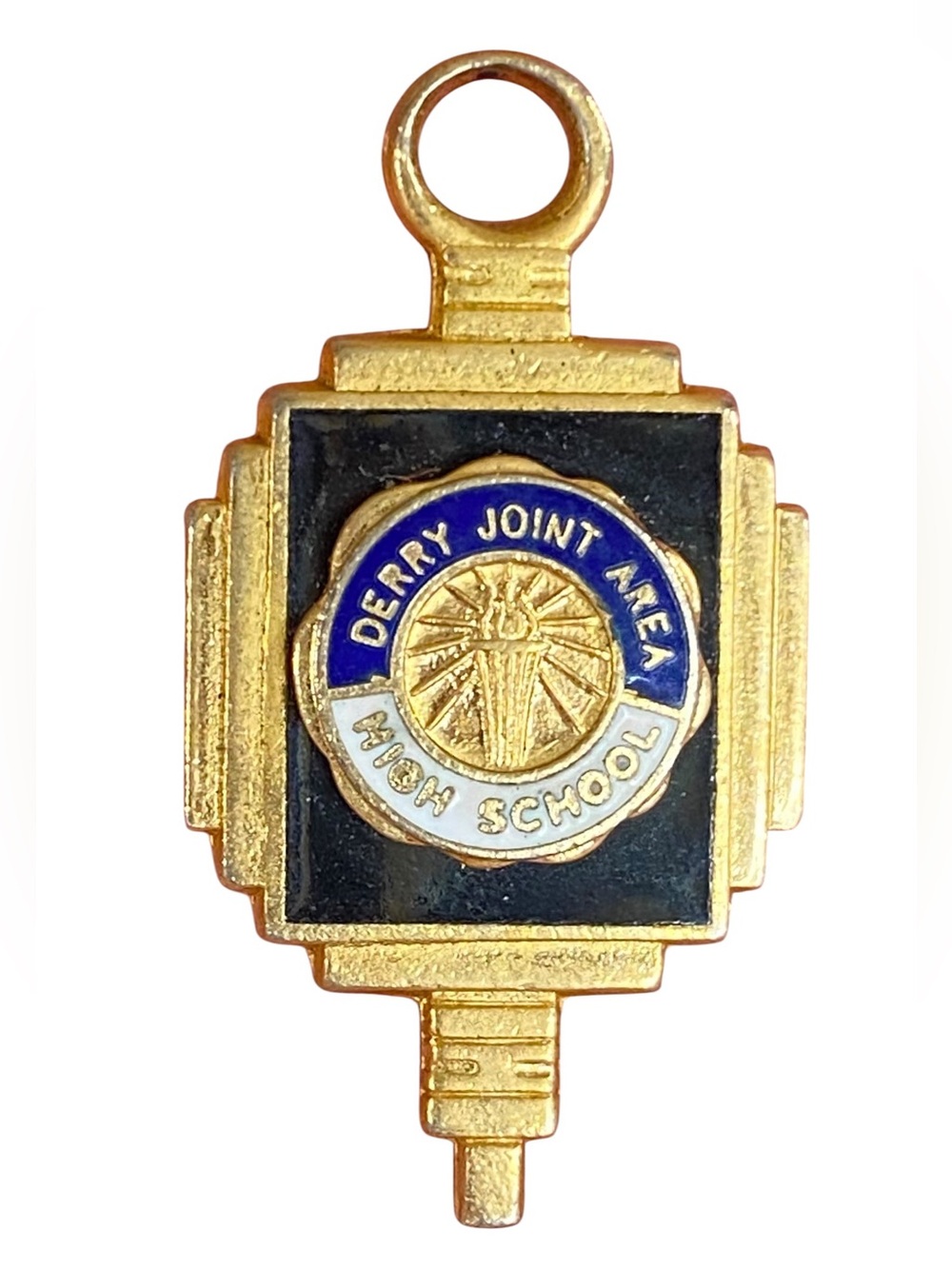Vintage Derry Joint Area High School Charm Pendant Gold Filled